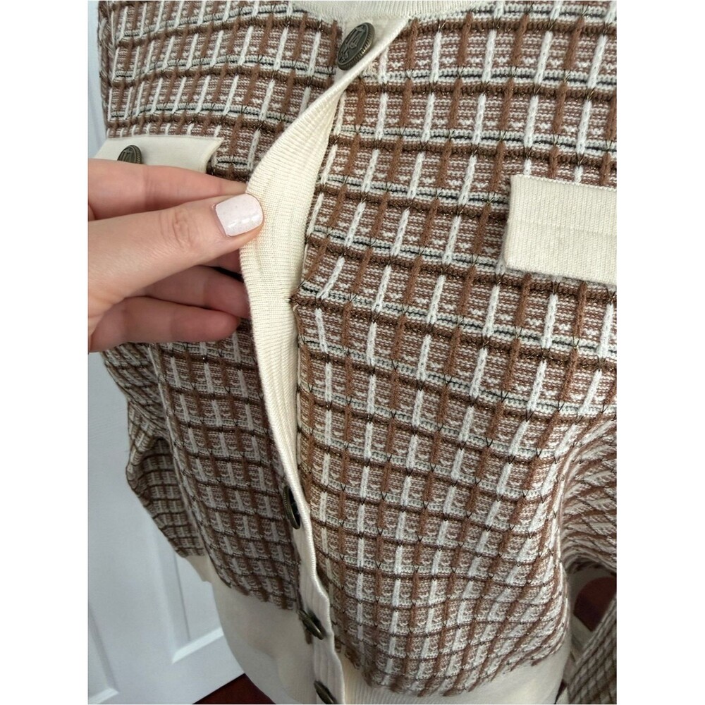Hunter French Ribbed-Hem Button-Front Sweater - Picture 13 of 13